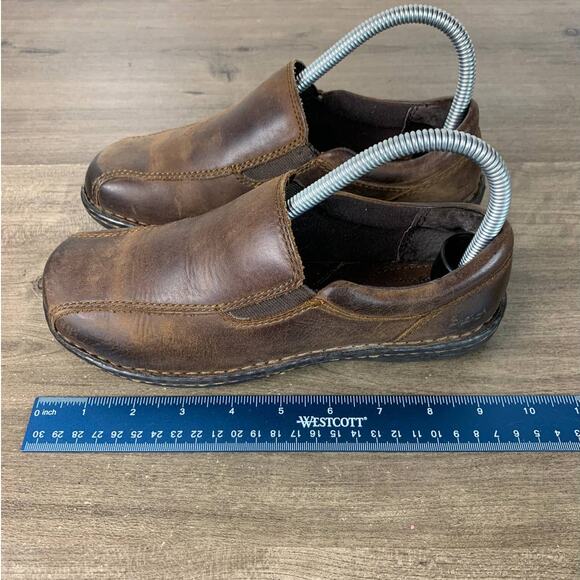 BOC Born Shoes Womens 6 W Loafer Brown Leather Slip On Comfort Casual Round Toe - Picture 3 of 9